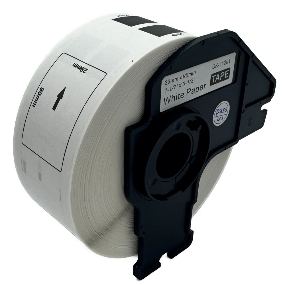 Štítky / etikety pro tiskárny BROTHER QL - typ DK-11201 - 29 x 90 mm - 400 ks/role, bílá (kompatibilní)