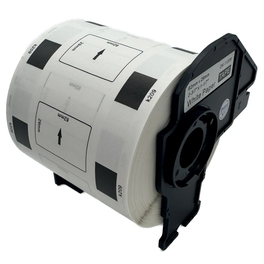 Štítky / etikety pro tiskárny BROTHER QL - typ DK-11209 - 62 x 29 mm - 800 ks/role, bílá (kompatibilní)