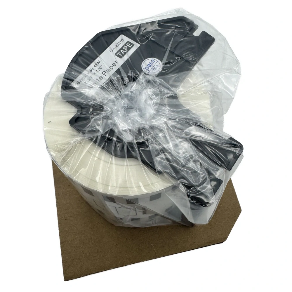 Štítky / etikety pro tiskárny BROTHER QL - typ DK-22205 – 62 mm x 30,48 m - bílá, papírová samolepící role (kompatibilní)