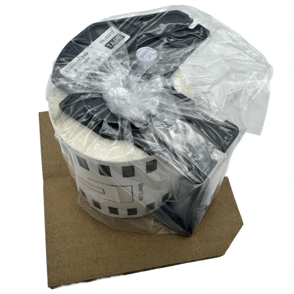 Štítky / etikety pro tiskárny BROTHER QL - typ DK-22212 – 62 mm x 15,24 m - bílá, papírová samolepící role (kompatibilní)