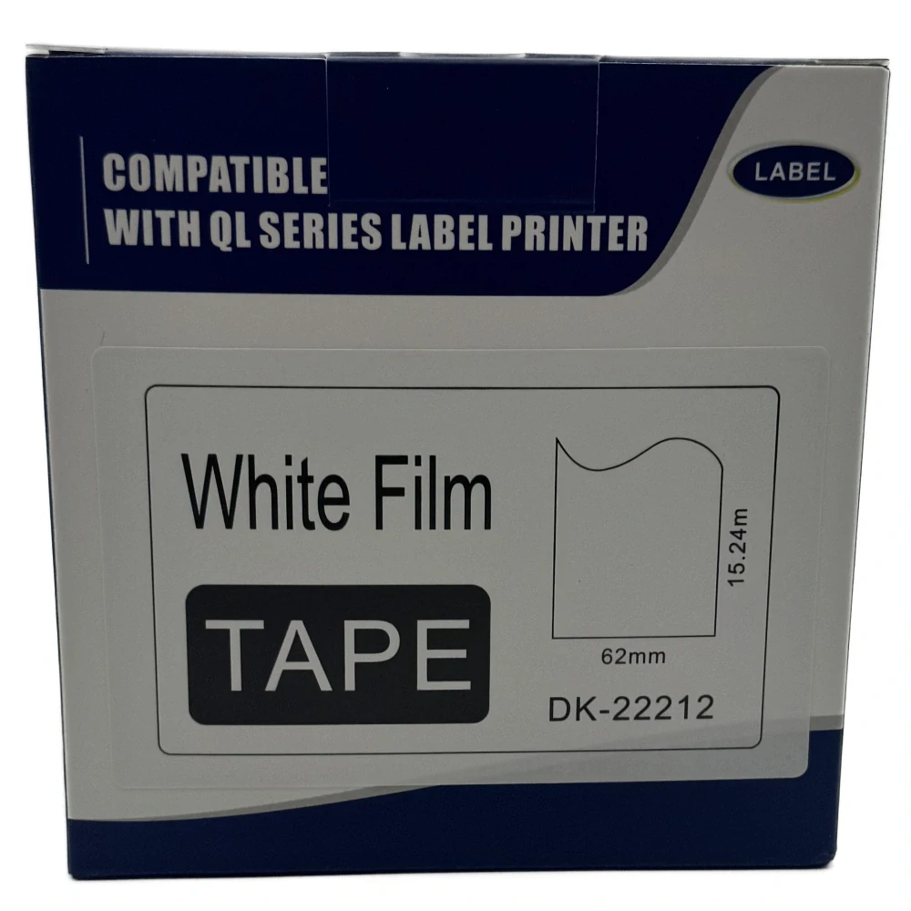 Štítky / etikety pro tiskárny BROTHER QL - typ DK-22212 – 62 mm x 15,24 m - bílá, papírová samolepící role (kompatibilní)