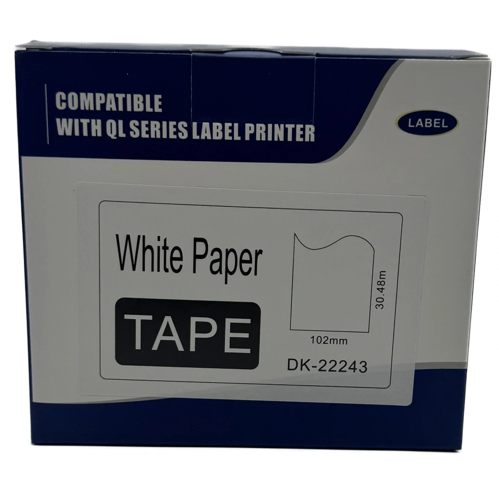 Štítky / etikety pro tiskárny BROTHER QL - typ DK-22243 – 102 mm x 30,48 m - bílá, papírová samolepící role (kompatibilní)