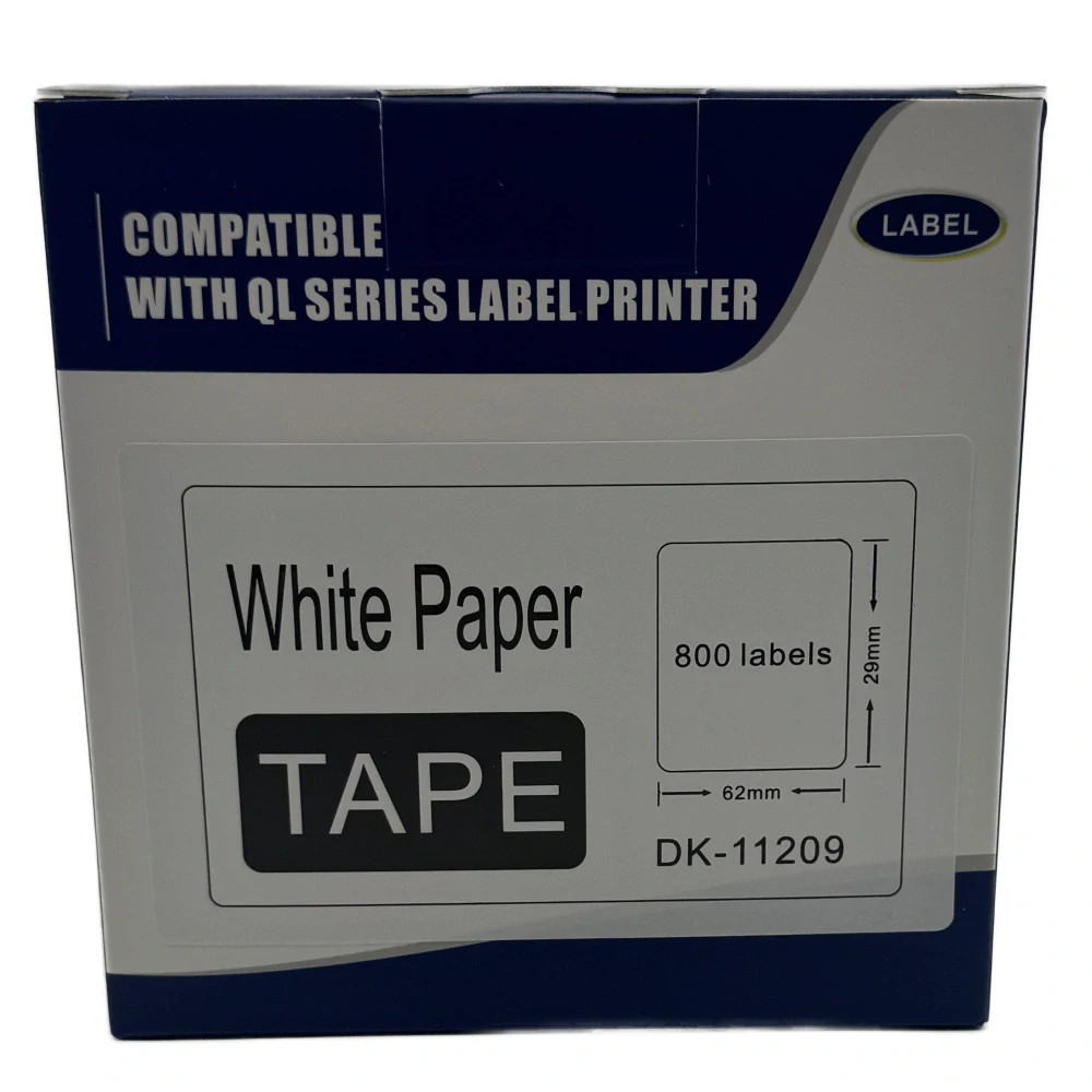 Štítky / etikety pro tiskárny BROTHER QL - typ DK-11209 - 62 x 29 mm - 800 ks/role, bílá (kompatibilní)