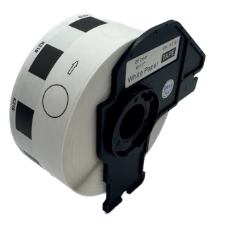Štítky / etikety pro tiskárny BROTHER QL - typ DK-11219 – průměr 12 mm - 1200 ks/role, bílá (kompatibilní)