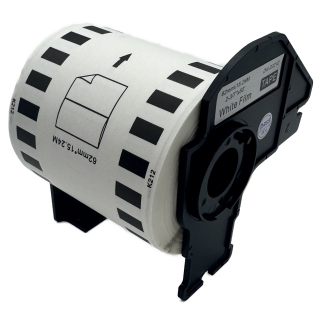 Štítky / etikety pro tiskárny BROTHER QL - typ DK-22212 – 62 mm x 15,24 m - bílá, papírová samolepící role (kompatibilní)