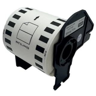 Štítky / etikety pro tiskárny BROTHER QL - typ DK-22212 – 62 mm x 15,24 m - bílá, papírová samolepící role (kompatibilní)
