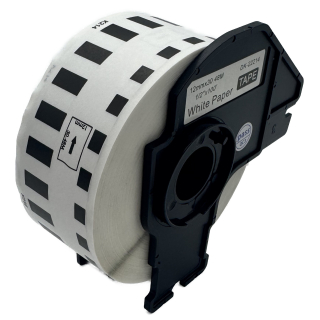 Štítky / etikety pro tiskárny BROTHER QL - typ DK-22214 – 12 mm x 30,48 m - bílá, papírová samolepící role (kompatibilní)