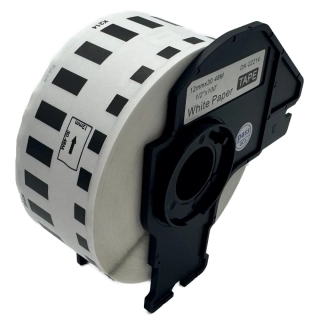 Štítky / etikety pro tiskárny BROTHER QL - typ DK-22214 – 12 mm x 30,48 m - bílá, papírová samolepící role (kompatibilní)