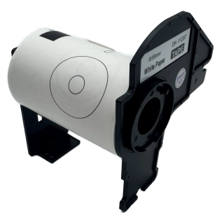 Štítky / etikety pro tiskárny BROTHER QL - typ DK-11207 – průměr 58 mm - 100 ks/role, CD/DVD štítek, bílá (kompatibilní)